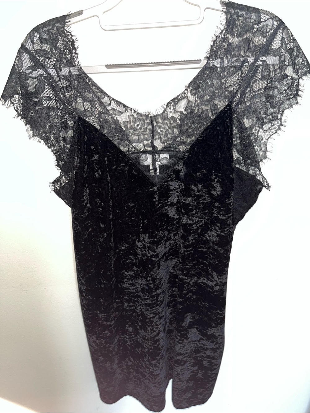 Topshop Black Velvet Lace-Trim Camisole